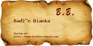 Baán Bianka névjegykártya