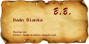 Baán Bianka névjegykártya
