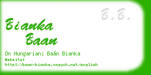 bianka baan business card