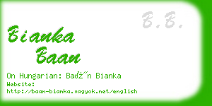 bianka baan business card